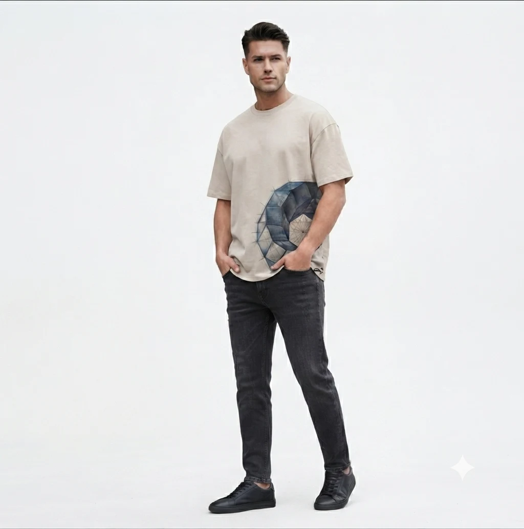 Graphic Drop Shoulder Oversized Tee – Geometry Wheel